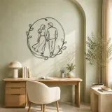Holding Hands Walk Metal Wall Art | Romantic Couple Decor - lifestyle view 4