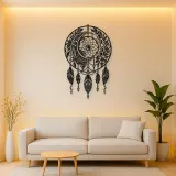 Dreamcatcher Moon Metal Wall Art | Spiritual Boho Metal Decor