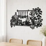 Chef Utensil Flow Metal Wall Art | Cozy Home Metal Decor - lifestyle view 4