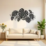 Monstera Leaf Rhythm Metal Wall Art | Botanical Metal Wall Decor