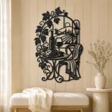 Wine Glass Vine Metal Wall Art | Botanical Metal Wall Decor - lifestyle view 5