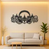 Headphones Sound Wave Metal Wall Art | Music Room Wall Decor