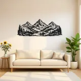Three Peak Horizon Metal Wall Art | Nature Silhouette Decor
