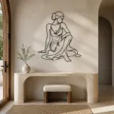 Sculptural Seated Muse Metal Wall Art | Feminine Figure Wall Decor - lifestyle view 3