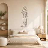 Side Profile Elegance Metal Wall Art | Fashion Figure Wall Decor - lifestyle view 2