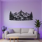 Pine Framed Summit Metal Wall Art | Nature Silhouette Decor