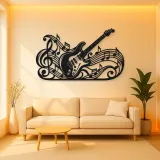 Guitar Melody Flow Metal Wall Art | Music Room Wall Decor
