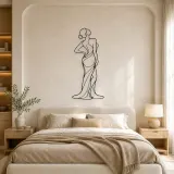 Curved Spine Figure Metal Wall Art | Feminine Figure Wall Decor - lifestyle view 2