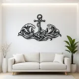 Anchor and Waves Metal Wall Art | Coastal and Nautical Wall Decor
