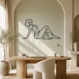 Reclining Side Silhouette Metal Wall Art | Feminine Figure Wall Decor - lifestyle view 4