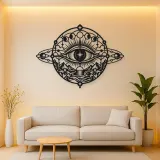 Cosmic Eye Symbol Metal Wall Art | Spiritual Boho Metal Decor