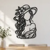 Faceless Fashion Muse Metal Wall Art | Minimalist Woman Line Art - lifestyle view 4