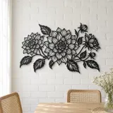 Dahlia Bloom Metal Wall Art | Botanical Metal Wall Decor - lifestyle view 4