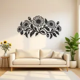 Daisy Chain Metal Wall Art | Botanical Metal Wall Decor