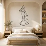 Standing Drape Twist Metal Wall Art | Feminine Figure Wall Decor - lifestyle view 2