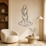 Long Hair Back Pose Metal Wall Art | Feminine Figure Wall Decor - lifestyle view 5