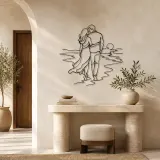 Beach Walk Pair Metal Wall Art | Romantic Couple Decor - lifestyle view 3