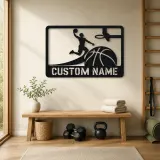 Personalized Basketball Slam Dunk Metal Wall Art - lifestyle view 4