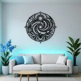 Galaxy Spiral Emblem Metal Wall Art | Celestial Boho Wall Decor