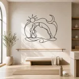 Insegna in Metallo Posa Garland Radicata | Decorazione Murale per Yoga e Meditazione