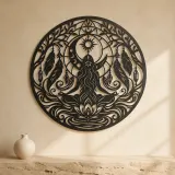 Feather Moon Flow Metal Wall Art | Celestial Boho Wall Decor - lifestyle view 3