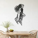 Confident Side Profile Metal Wall Art | Minimalist Woman Line Art - lifestyle view 4