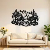 Whispering Pine Forest Metal Wall Art | Nature Silhouette Decor