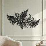 Fern Frond Wave Metal Wall Art | Coastal and Nautical Wall Decor - lifestyle view 2