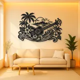 Ukulele Island Flow Metal Wall Art | Music Room Wall Decor