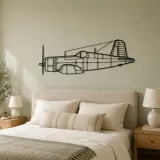 F4U-1A Corsair Airplane Silhouette Metal Wall Art, Metal Aircraft Silhouette, Aviation Wall Decor, Aviator Decor - lifestyle view 2
