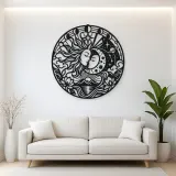 Sun and Moon Embrace Metal Wall Art | Celestial Boho Wall Decor