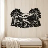 Birch Tree Path Metal Wall Art | Botanical Metal Wall Decor - lifestyle view 5