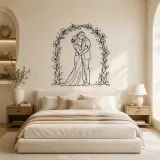 Flower Arch Pair Metal Wall Art | Romantic Couple Decor - lifestyle view 2
