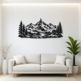 Pine Framed Summit Metal Wall Art | Nature Silhouette Decor