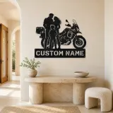 Personalized Adventure Motorcycle Family Metal Wall Art - lifestyle view 3