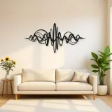 Continuous Sound Wave Metal Wall Art | Music Room Wall Decor