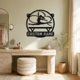 Personalized Rhythmic Gymnast Metal Wall Art with Ribbon - lifestyle view 4