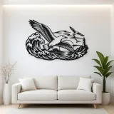 Seagull Wave Flight Metal Wall Art | Coastal and Nautical Wall Decor