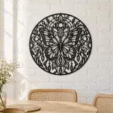 Butterfly Mandala Metal Wall Art | Spiritual Boho Metal Decor - lifestyle view 4