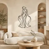 Décoration murale en métal "Silhouette Boudoir Classique" | Décor mural de figure de mode