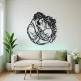 Forehead Touch Metal Wall Art | Romantic Couple Decor
