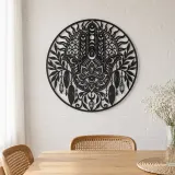Protection Hand Metal Wall Art | Spiritual Boho Metal Decor - lifestyle view 4