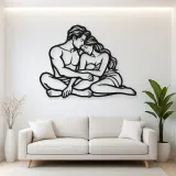 Quiet Night Cuddle Metal Wall Art | Romantic Couple Decor