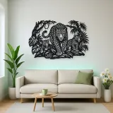 Leopard Jungle Metal Wall Art | Wildlife Silhouette Decor