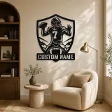 Personalized Number 7 Quarterback Shield Metal Wall Art - lifestyle view 5