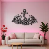 Anchor and Waves Metal Wall Art | Coastal and Nautical Wall Decor