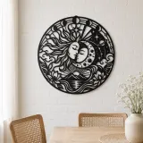Sun and Moon Embrace Metal Wall Art | Celestial Boho Wall Decor - lifestyle view 4