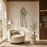 Fitted Jumpsuit Model Metal Wall Art | Fashion Figure Wall Decor - lifestyle view 5