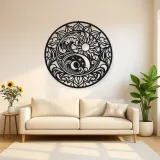 Yin-Yang Waves Metal Wall Art | Spiritual Boho Metal Decor