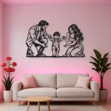 Baby First Steps Metal Wall Art | Family Silhouette Decor
